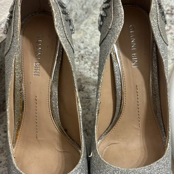 Gianni Bini Silver Embellished Heels - Picture 7 of 16